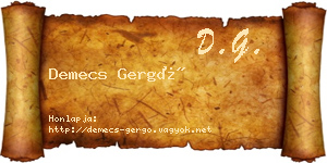 Demecs Gergő névjegykártya