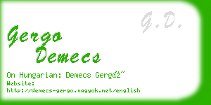 gergo demecs business card